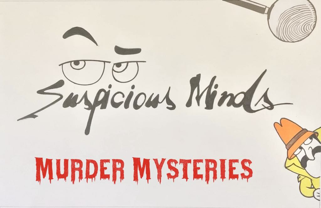 (business card) Suspicious Minds, Murder Mysteries